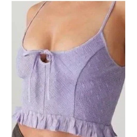 Urban Outfitters Tops - UO Janae Ruffle Lavender Cami Urban Outfitters Smocked Dot Embroidered Top XS